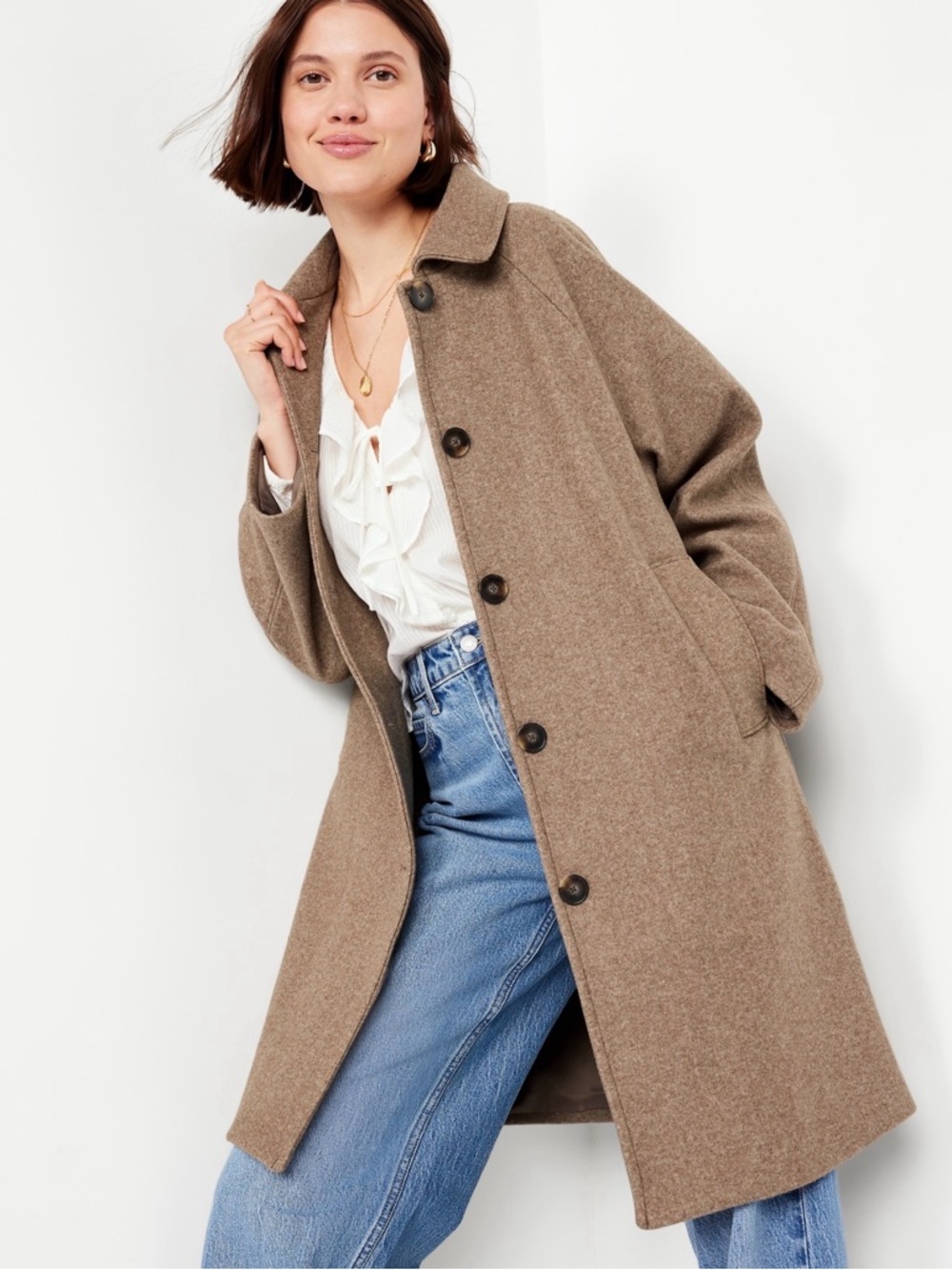 Sierra Oak Long Coat - Old Navy